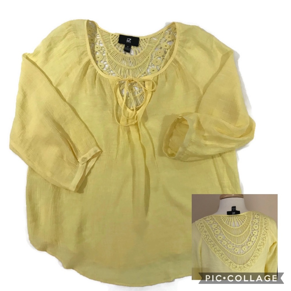 Sunny Yellow Peasant Top.